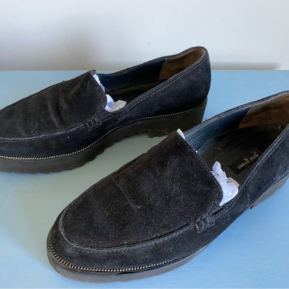 Paul Green black suede loafer Womens 8